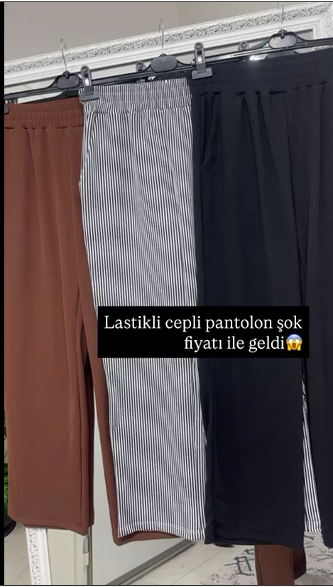 Pantolon Dikey ince burgu çizgili