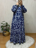 Elsi Mixed Stripe Belted Mesh Dress