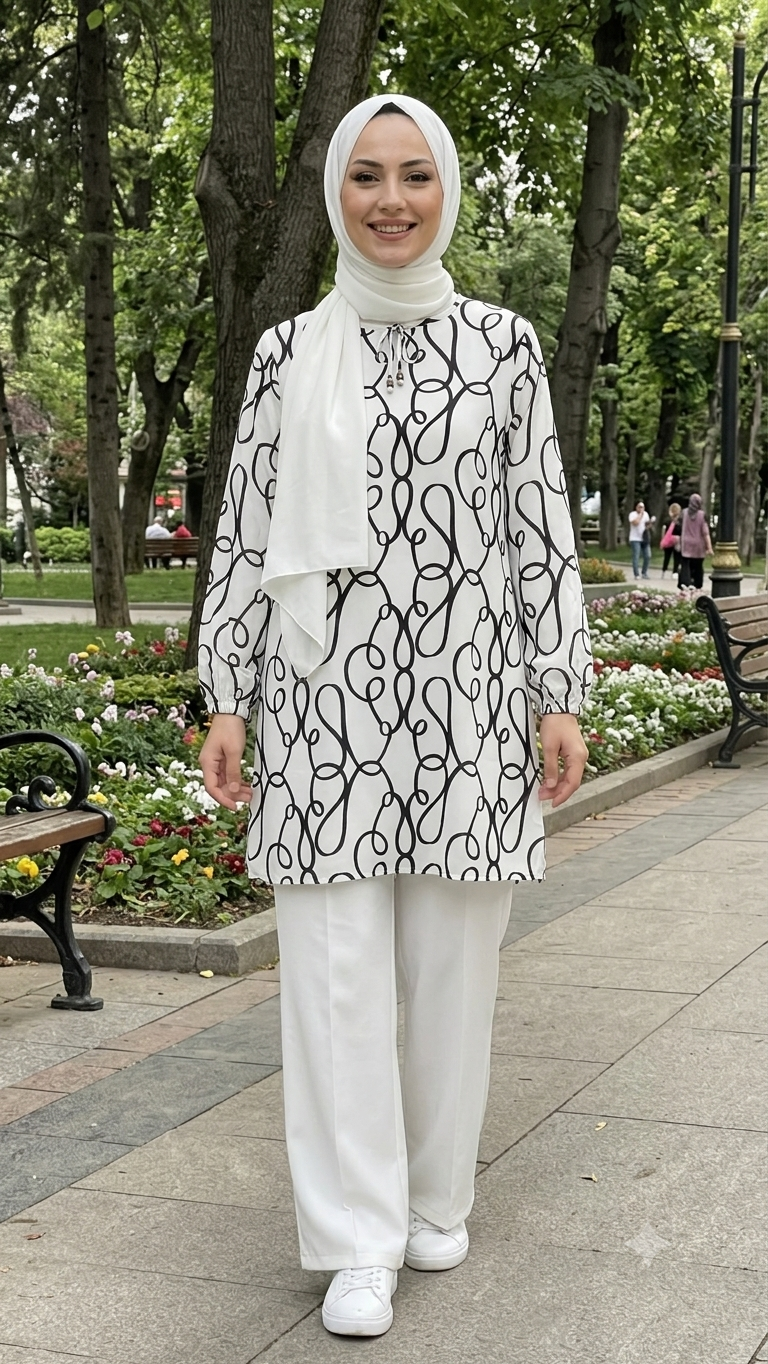Bağcık Detaylı Tunik