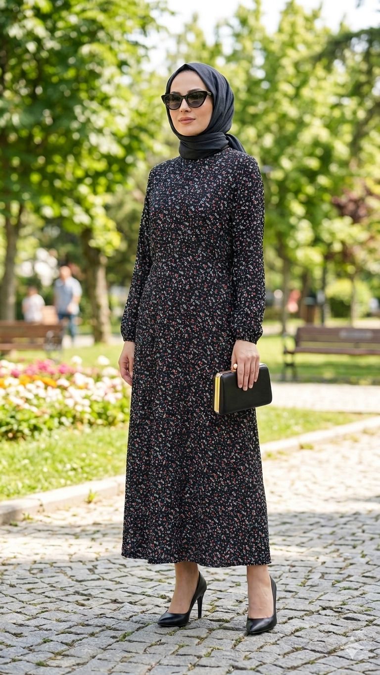 ÇİÇEKLİ ÇITIR ELBİSE