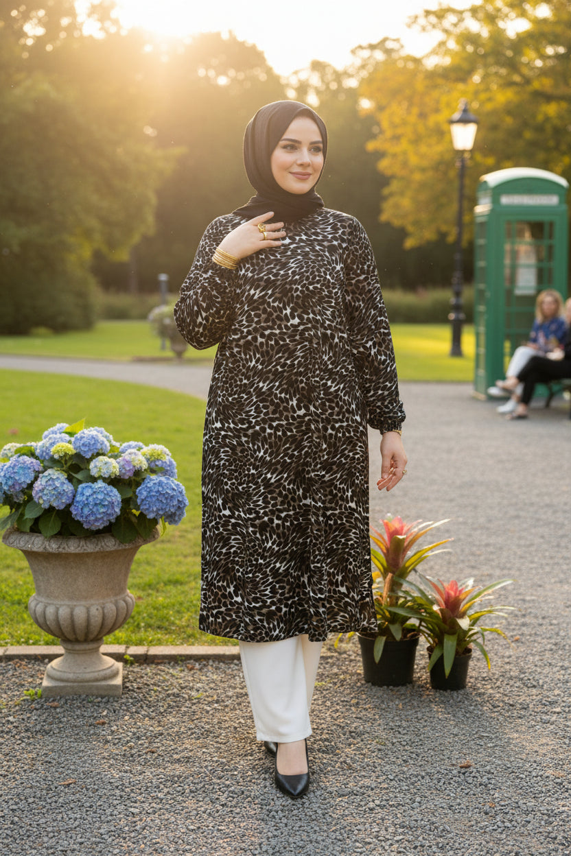 Leopard Print Plus Size Tunic