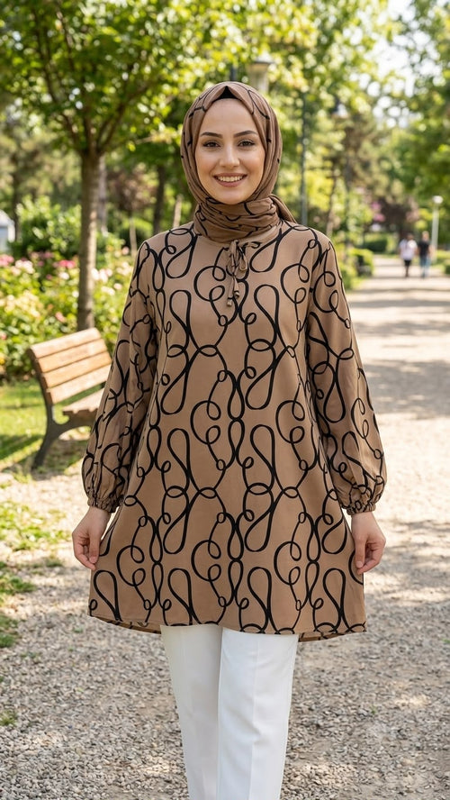 Bağcık Detaylı Tunik