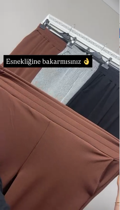 Pantolon Dikey ince burgu çizgili
