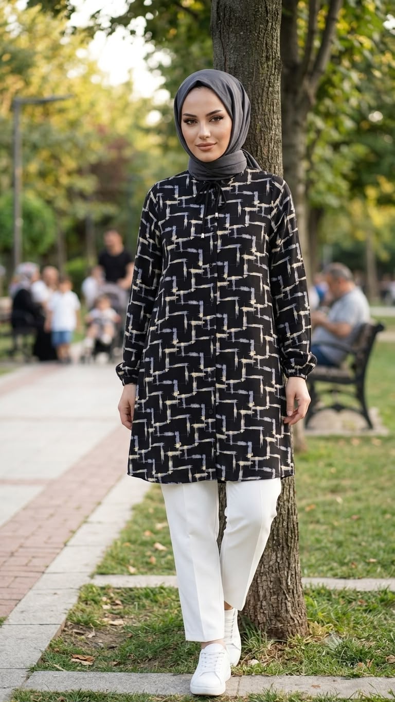 Bağcık Detaylı Tunik